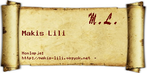 Makis Lili névjegykártya